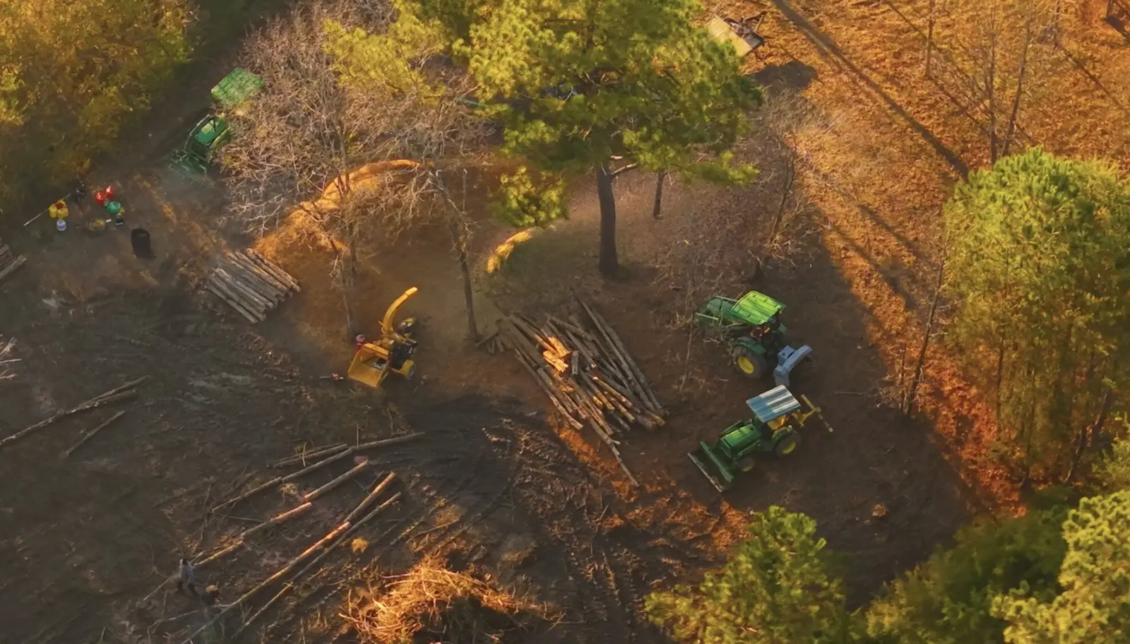 Commercial work site photographed by drone