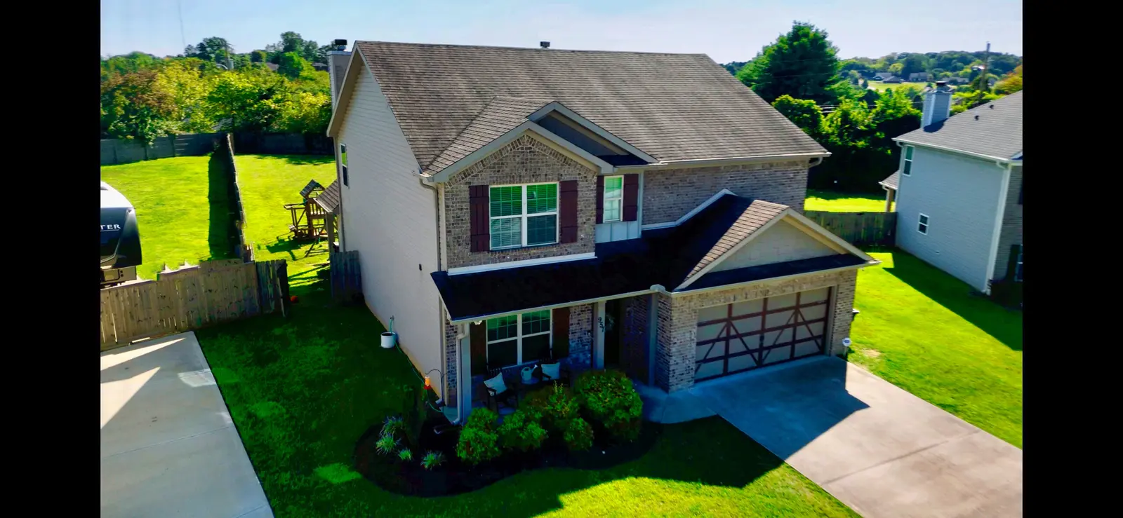 Tennessee property and surrounding land photographed from above